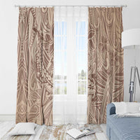 Pink Gradient Polynesia Window Curtain Hawaiian Tribal Hammerhead Shark Tattoo