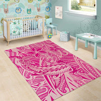 Beige Gradient Polynesia Area Rug Hawaiian Tribal Hammerhead Shark Tattoo