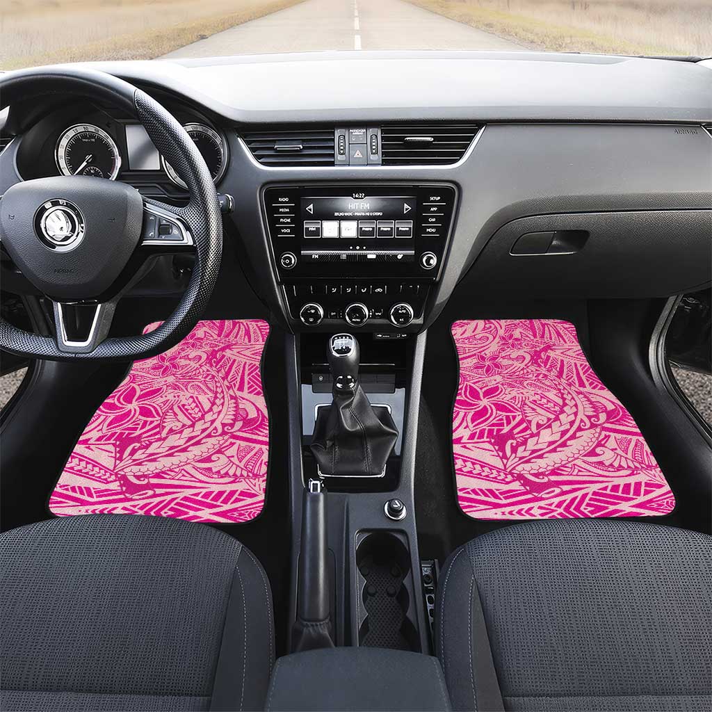Beige Gradient Polynesia Car Mats Hawaiian Tribal Hammerhead Shark Tattoo