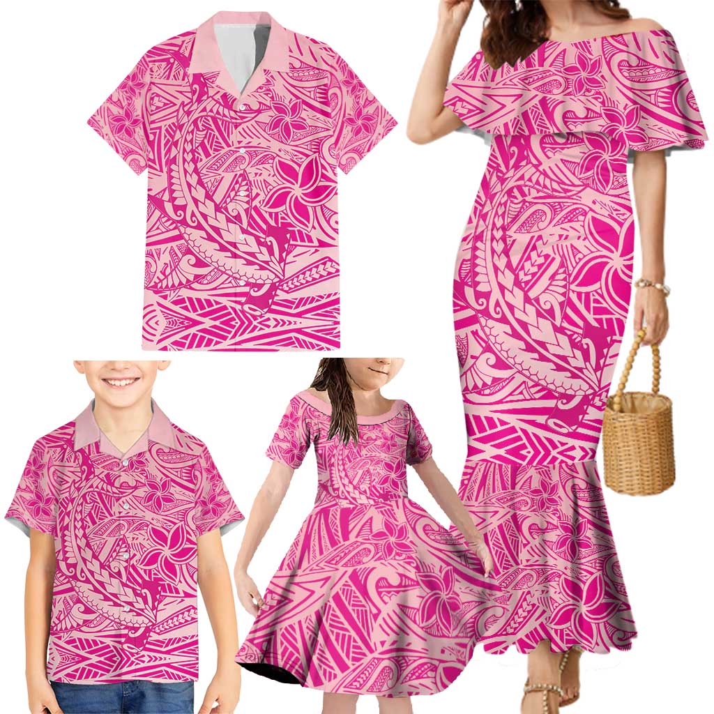 Beige Gradient Polynesia Family Matching Mermaid Dress and Hawaiian Shirt Hawaiian Tribal Hammerhead Shark Tattoo LT14 - Polynesian Pride