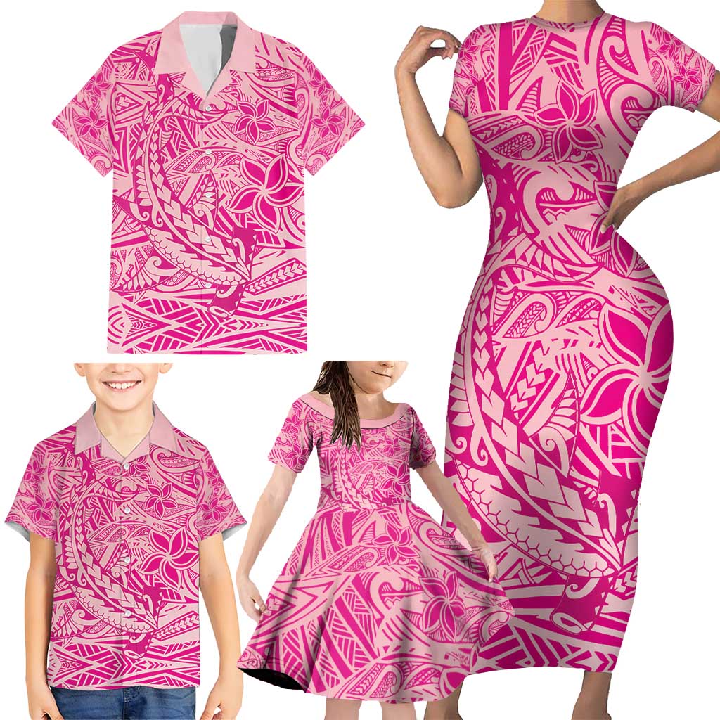 Beige Gradient Polynesia Family Matching Short Sleeve Bodycon Dress and Hawaiian Shirt Hawaiian Tribal Hammerhead Shark Tattoo LT14 - Polynesian Pride