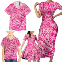 Beige Gradient Polynesia Family Matching Short Sleeve Bodycon Dress and Hawaiian Shirt Hawaiian Tribal Hammerhead Shark Tattoo LT14 - Polynesian Pride