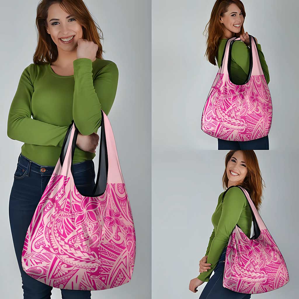 Beige Gradient Polynesia Grocery Bag Hawaiian Tribal Hammerhead Shark Tattoo