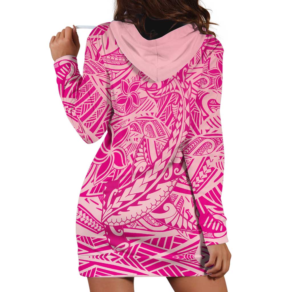 Beige Gradient Polynesia Hoodie Dress Hawaiian Tribal Hammerhead Shark Tattoo LT14 - Polynesian Pride