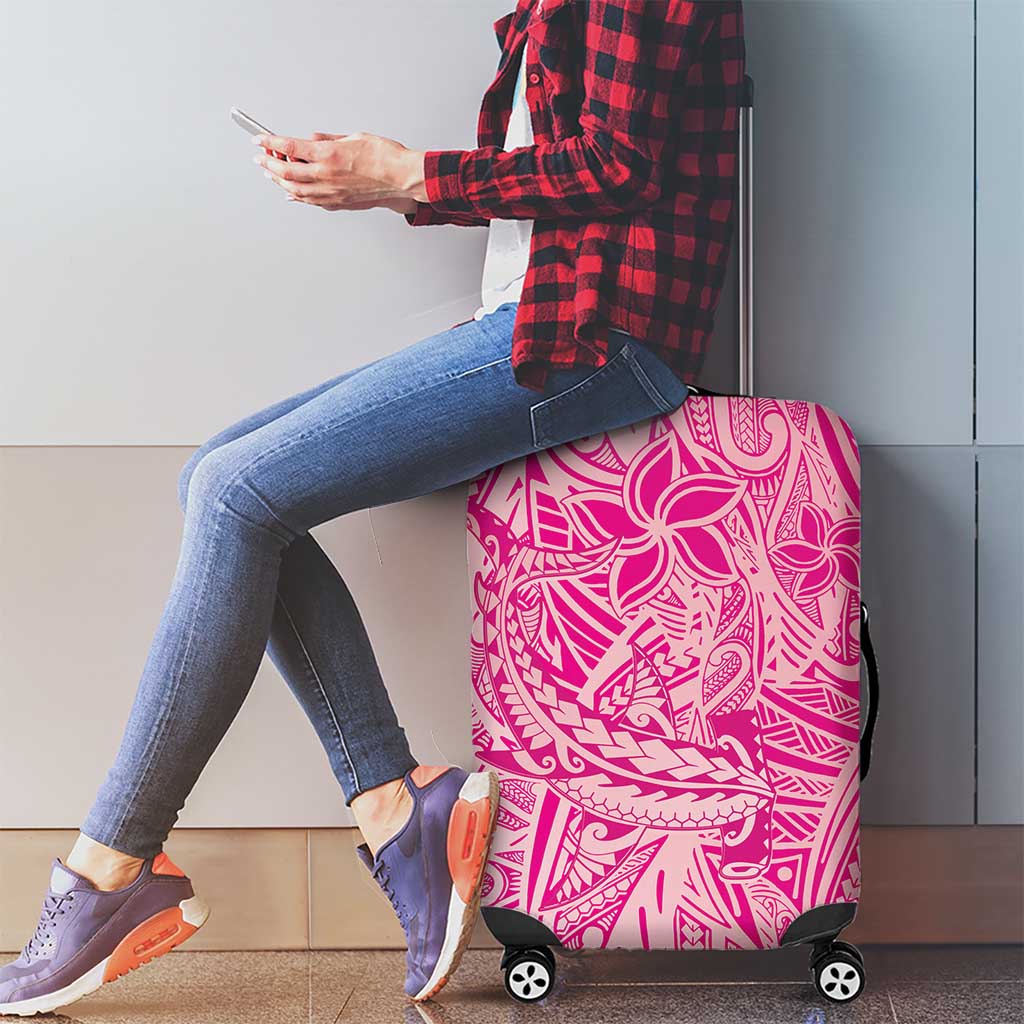 Beige Gradient Polynesia Luggage Cover Hawaiian Tribal Hammerhead Shark Tattoo