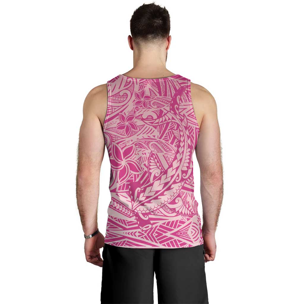 Beige Gradient Polynesia Men Tank Top Hawaiian Tribal Hammerhead Shark Tattoo