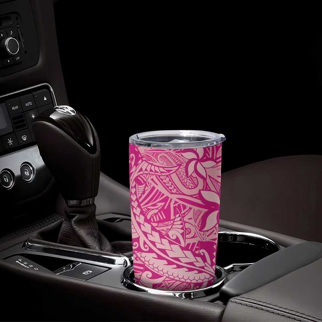 Beige Gradient Polynesia Tumbler Cup Hawaiian Tribal Hammerhead Shark Tattoo