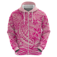 Beige Gradient Polynesia Zip Hoodie Hawaiian Tribal Hammerhead Shark Tattoo