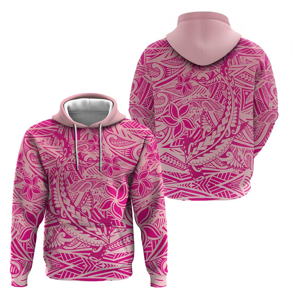 Beige Gradient Polynesia Zip Hoodie Hawaiian Tribal Hammerhead Shark Tattoo
