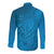 Blue Gradient Polynesia Long Sleeve Button Shirt Hawaiian Tribal Hammerhead Shark Tattoo