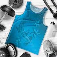 Blue Gradient Polynesia Men Tank Top Hawaiian Tribal Hammerhead Shark Tattoo LT14 - Polynesian Pride