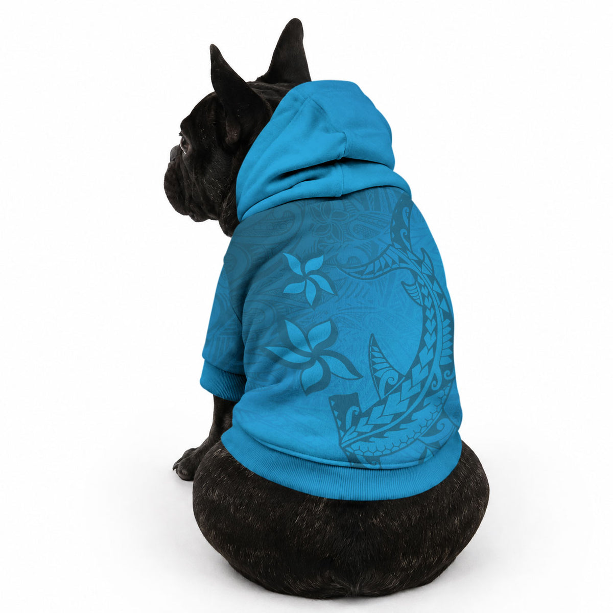 Blue Gradient Polynesia Pet Hoodie Hawaiian Tribal Hammerhead Shark Tattoo LT14 - Polynesian Pride