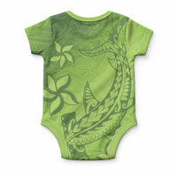 Green Gradient Polynesia Baby Onesie Hawaiian Tribal Hammerhead Shark Tattoo LT14 - Polynesian Pride