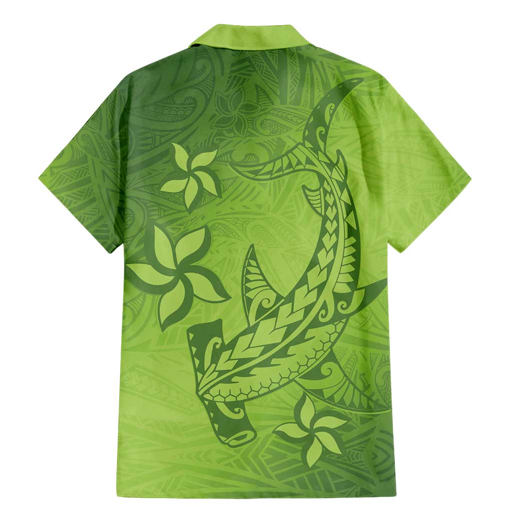 Green Gradient Polynesia Family Matching Mermaid Dress and Hawaiian Shirt Hawaiian Tribal Hammerhead Shark Tattoo LT14 - Polynesian Pride