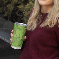 Green Gradient Polynesia Tumbler Cup Hawaiian Tribal Hammerhead Shark Tattoo