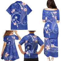 FSM Chuuk Constitution Day Family Matching Puletasi and Hawaiian Shirt Frangipani Flowers Polynesian Curves Style LT14 - Polynesian Pride