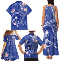 FSM Chuuk Constitution Day Family Matching Tank Maxi Dress and Hawaiian Shirt Frangipani Flowers Polynesian Curves Style LT14 - Polynesian Pride