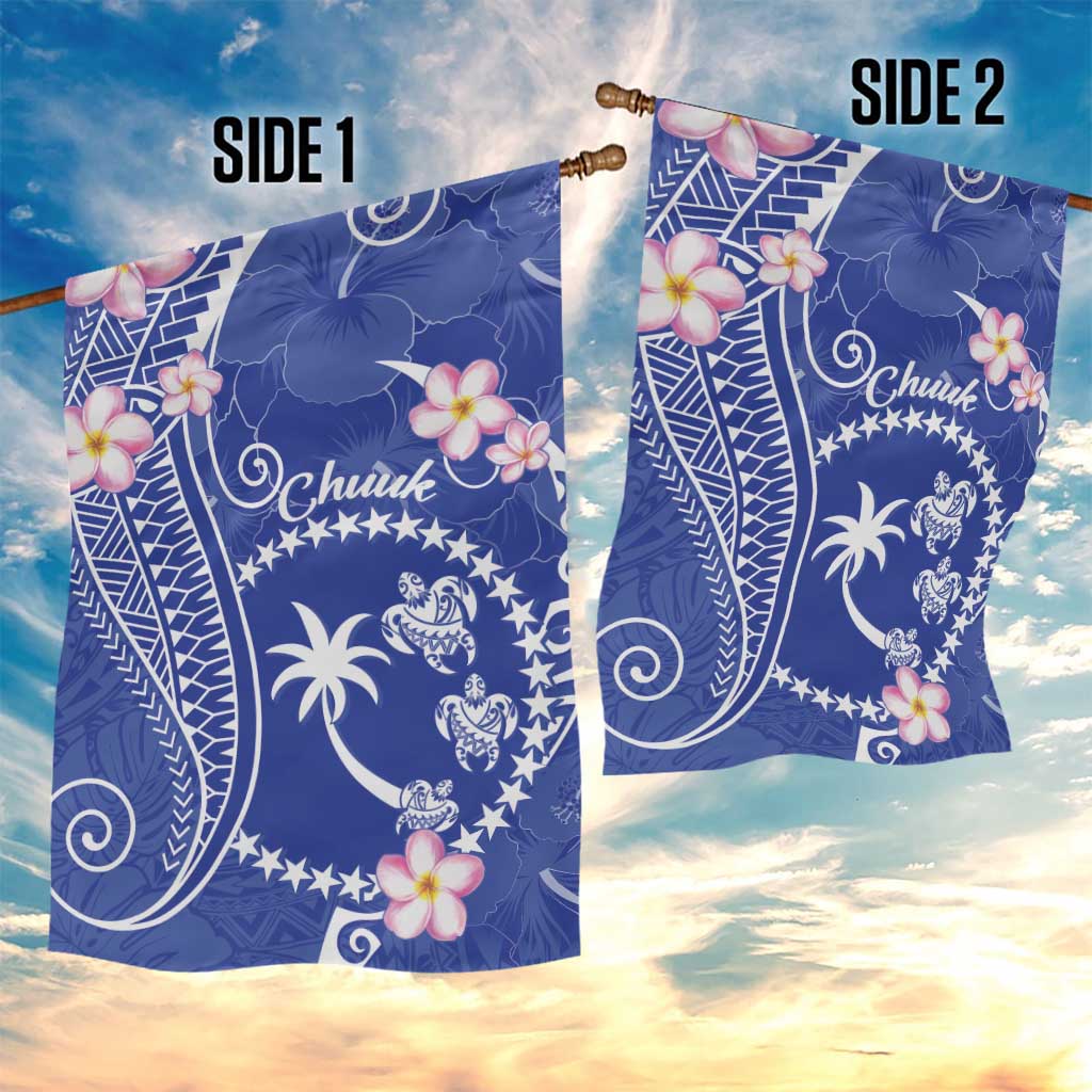 FSM Chuuk Constitution Day Garden Flag Frangipani Flowers Polynesian Curves Style LT14 - Polynesian Pride