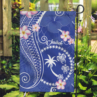 FSM Chuuk Constitution Day Garden Flag Frangipani Flowers Polynesian Curves Style LT14 Garden Flag Blue - Polynesian Pride