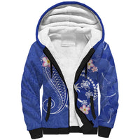 FSM Chuuk Constitution Day Sherpa Hoodie Frangipani Flowers Polynesian Curves Style