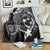 FSM Chuuk Blanket Turtle Tropical Flowers Polynesian - Black