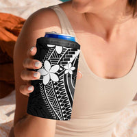 FSM Chuuk 4 in 1 Can Cooler Tumbler Turtle Tropical Flowers Polynesian - Black LT14 - Polynesian Pride