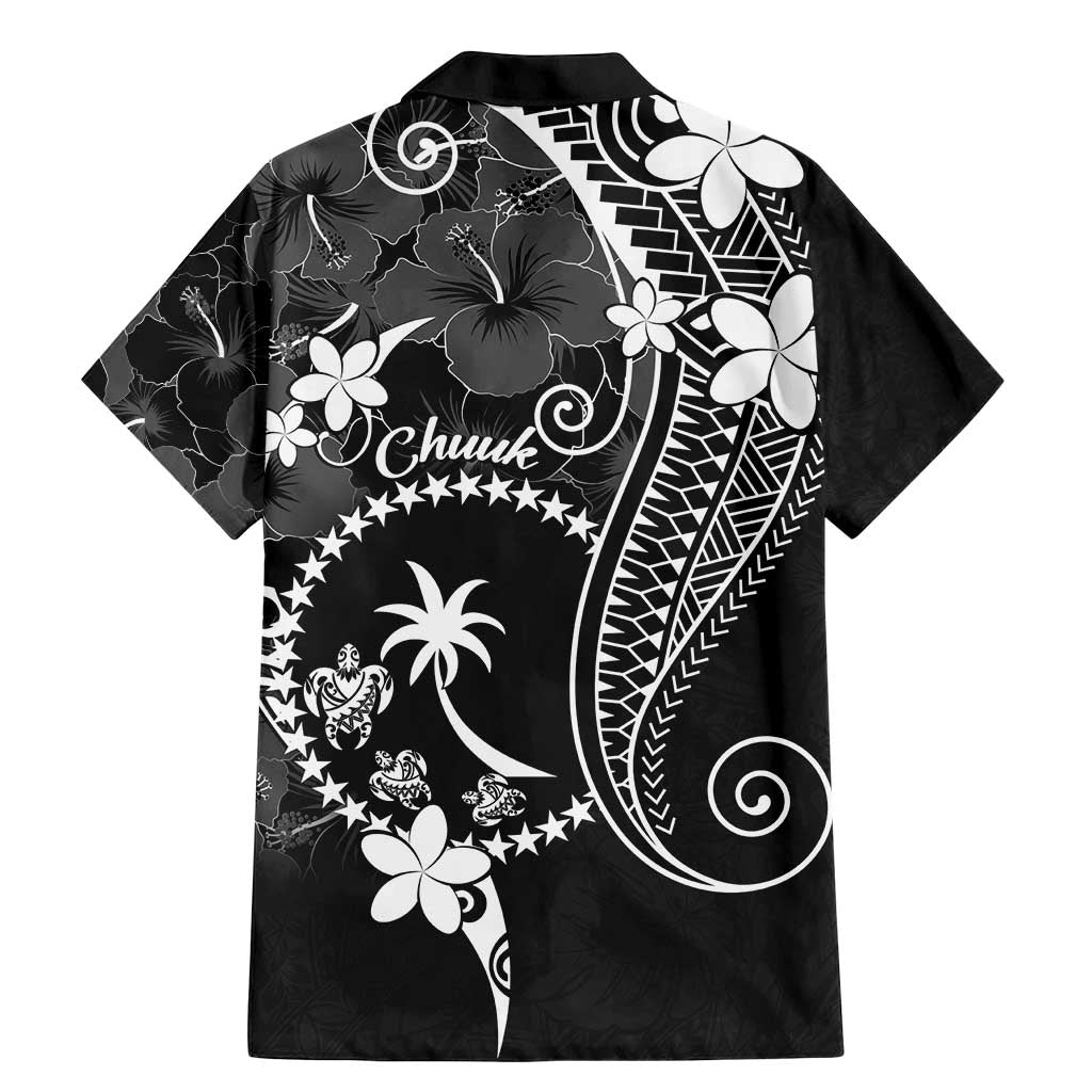 FSM Chuuk Family Matching Mermaid Dress and Hawaiian Shirt Turtle Tropical Flowers Polynesian - Black LT14 - Polynesian Pride