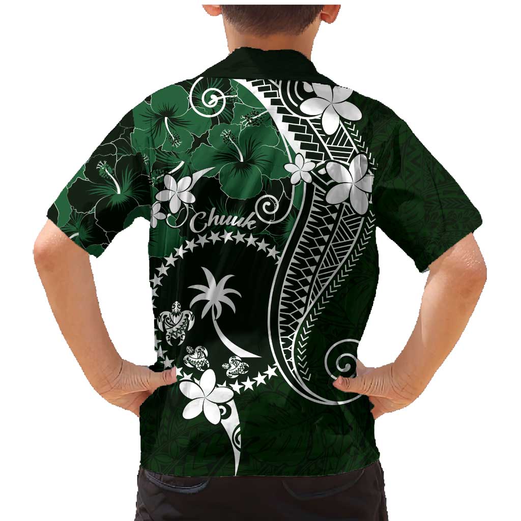 FSM Chuuk Family Matching Mermaid Dress and Hawaiian Shirt Turtle Tropical Flowers Polynesian - Green LT14 - Polynesian Pride