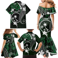 FSM Chuuk Family Matching Mermaid Dress and Hawaiian Shirt Turtle Tropical Flowers Polynesian - Green LT14 - Polynesian Pride