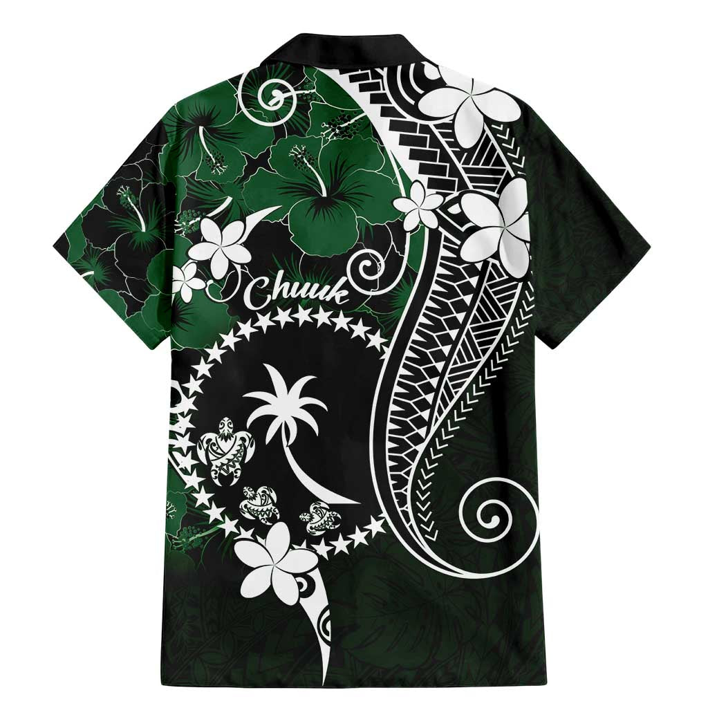 FSM Chuuk Family Matching Mermaid Dress and Hawaiian Shirt Turtle Tropical Flowers Polynesian - Green LT14 - Polynesian Pride