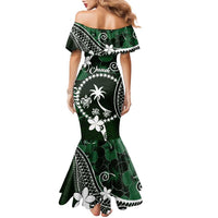 FSM Chuuk Family Matching Mermaid Dress and Hawaiian Shirt Turtle Tropical Flowers Polynesian - Green LT14 - Polynesian Pride
