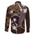 FSM Chuuk Family Matching Short Sleeve Bodycon Dress and Hawaiian Shirt Turtle Tropical Flowers Polynesian - Brown