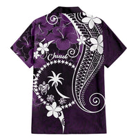 FSM Chuuk Family Matching Mermaid Dress and Hawaiian Shirt Turtle Tropical Flowers Polynesian - Purple LT14 - Polynesian Pride