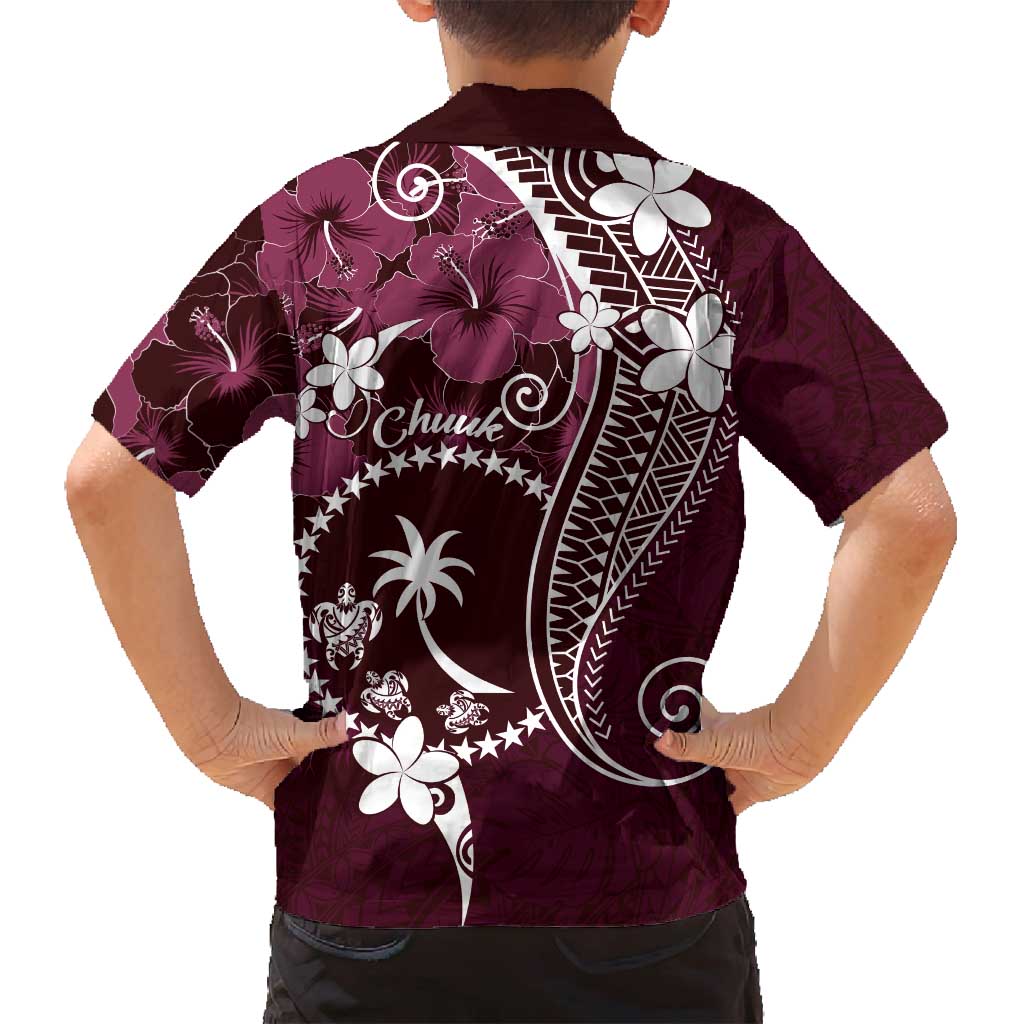 FSM Chuuk Family Matching Summer Maxi Dress and Hawaiian Shirt Turtle Tropical Flowers Polynesian - Pink LT14 - Polynesian Pride