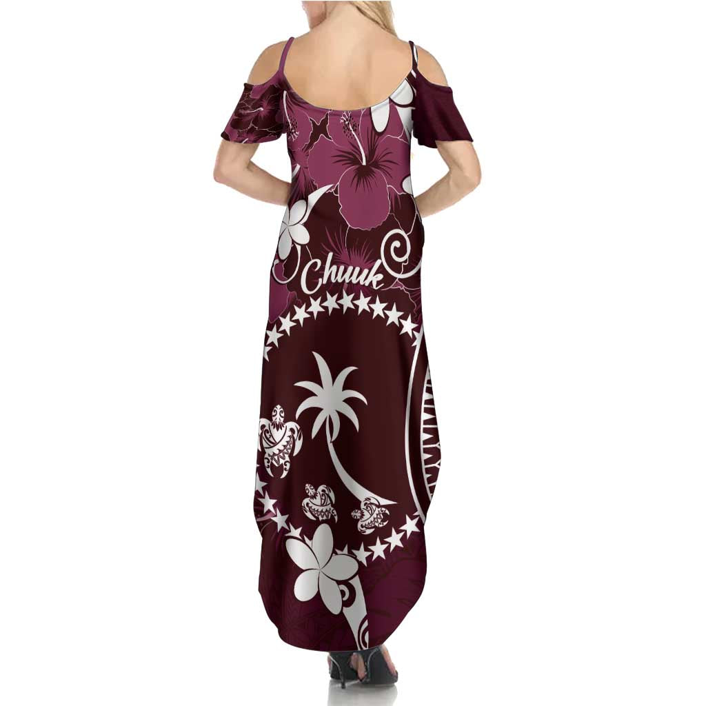 FSM Chuuk Family Matching Summer Maxi Dress and Hawaiian Shirt Turtle Tropical Flowers Polynesian - Pink LT14 - Polynesian Pride