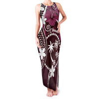 FSM Chuuk Family Matching Tank Maxi Dress and Hawaiian Shirt Turtle Tropical Flowers Polynesian - Pink LT14 Mom's Dress Pink - Polynesian Pride