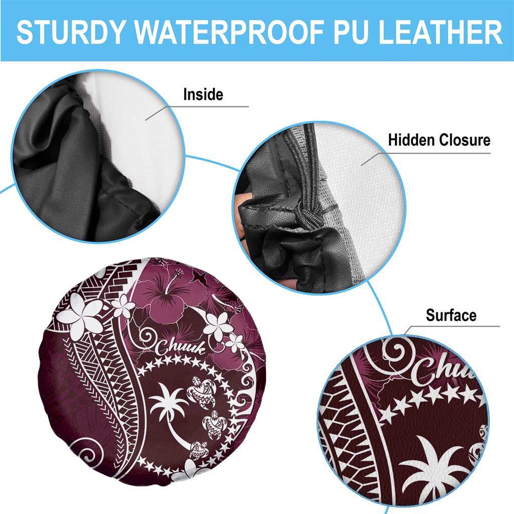 FSM Chuuk Spare Tire Cover Turtle Tropical Flowers Polynesian - Pink LT14 - Polynesian Pride
