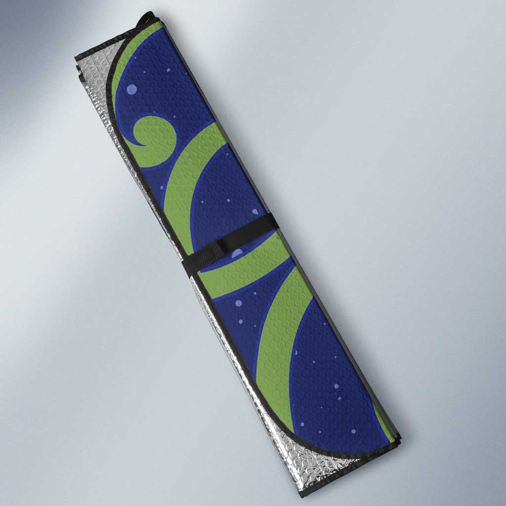 Personalized New Zealand Pukeko Christmas Auto Sun Shade Meri Kirihimete Taniko Ponga Koru Blue - Polynesian Pride