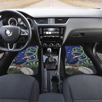 Personalized New Zealand Pukeko Christmas Car Mats Meri Kirihimete Taniko Ponga Koru Blue - Polynesian Pride