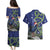 Personalized New Zealand Pukeko Christmas Couples Matching Puletasi and Hawaiian Shirt Meri Kirihimete Taniko Ponga Koru Blue - Polynesian Pride