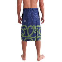 Personalized New Zealand Pukeko Christmas Lavalava Meri Kirihimete Taniko Ponga Koru Blue - Polynesian Pride