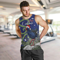 Personalized New Zealand Pukeko Christmas Men Tank Top Meri Kirihimete Taniko Ponga Koru Blue - Polynesian Pride
