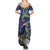 Personalized New Zealand Pukeko Christmas Summer Maxi Dress Meri Kirihimete Taniko Ponga Koru Blue - Polynesian Pride