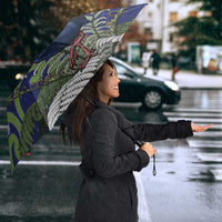 Personalized New Zealand Pukeko Christmas Umbrella Meri Kirihimete Taniko Ponga Koru Blue - Polynesian Pride