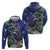 Personalized New Zealand Pukeko Christmas Zip Hoodie Meri Kirihimete Taniko Ponga Koru Blue - Polynesian Pride