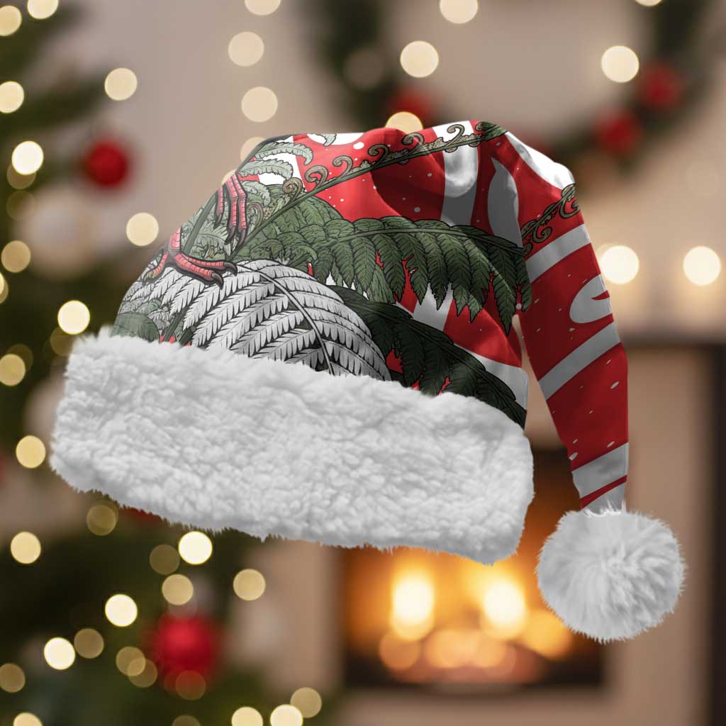 Personalized New Zealand Pukeko Christmas Santa Hat Meri Kirihimete Taniko Ponga Koru Red - Polynesian Pride