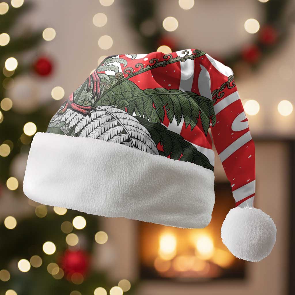 Personalized New Zealand Pukeko Christmas Santa Hat Meri Kirihimete Taniko Ponga Koru Red - Polynesian Pride