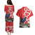 Personalized New Zealand Pukeko Christmas Couples Matching Puletasi and Hawaiian Shirt Meri Kirihimete Taniko Ponga Koru Red - Polynesian Pride