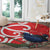 Personalized New Zealand Pukeko Christmas Round Carpet Meri Kirihimete Taniko Ponga Koru Red - Polynesian Pride