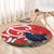 Personalized New Zealand Pukeko Christmas Round Carpet Meri Kirihimete Taniko Ponga Koru Red - Polynesian Pride